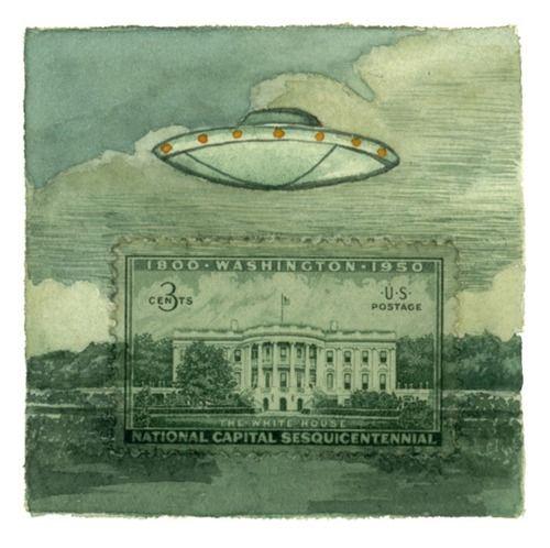 想像力を駆使して描かれた切手の外側