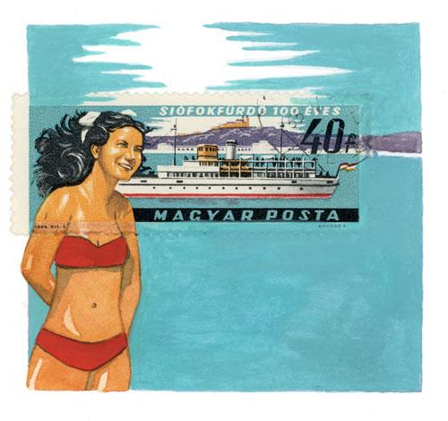 想像力を駆使して描かれた切手の外側