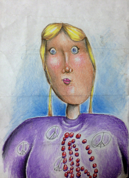 パパ子供の絵に着色したら、アートに仕上がった写真