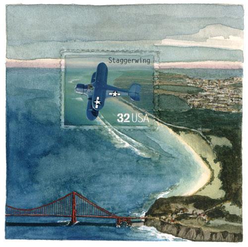 想像力を駆使して描かれた切手の外側