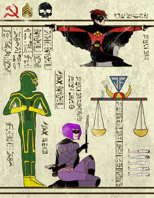 古代エジプト風で描いた映画キャラクターのイラスト写真
