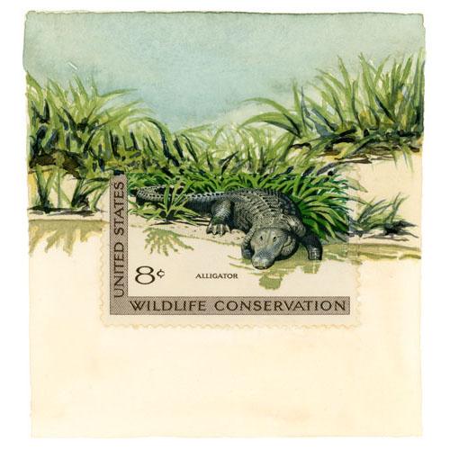 想像力を駆使して描かれた切手の外側