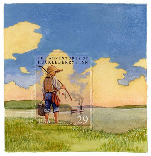 想像力を駆使して描かれた切手の外側