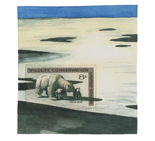 想像力を駆使して描かれた切手の外側